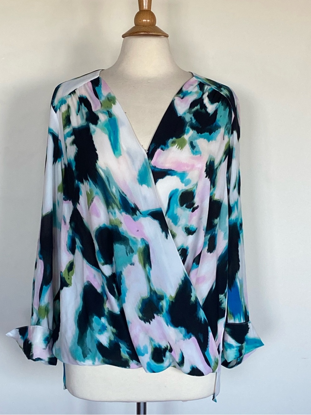 INC Watercolor Print Blouse - Multicolor Sz Lg